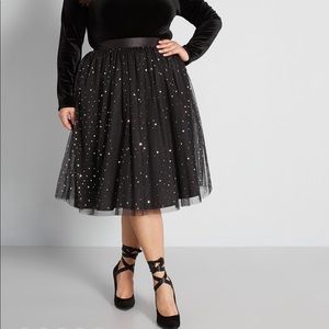 Modlcoth Shimmering Showstopper A-Line Skirt